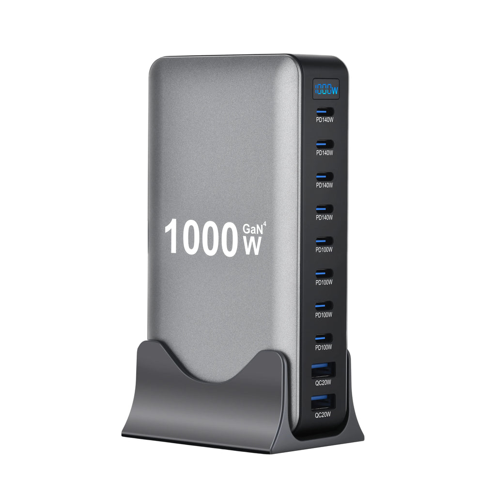 1000W Multi-Port Desktop Charger with 8C2A Fast Charging 200W Total Power for Laptops Tablets And More - New Model