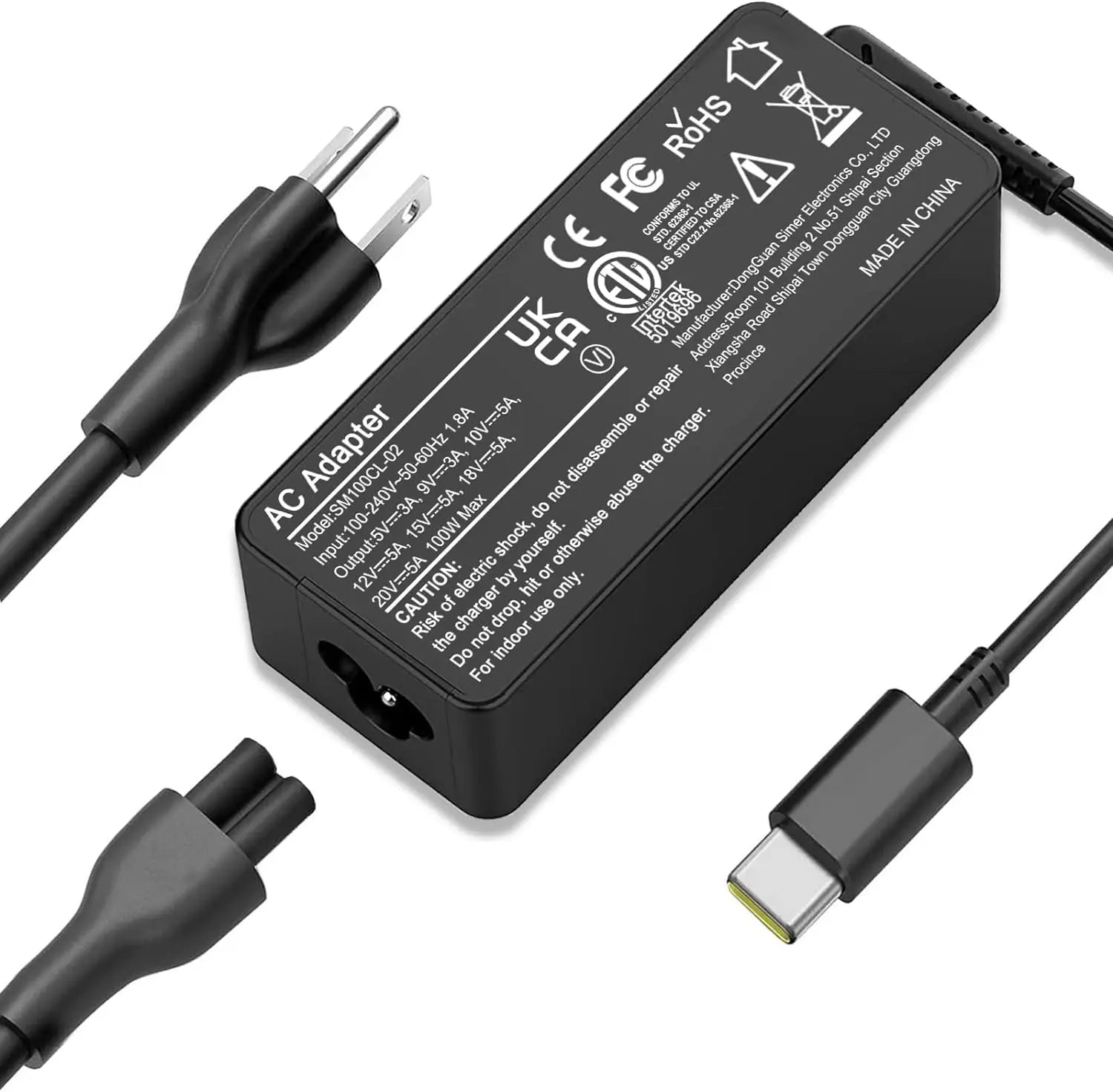 USB C Laptop Charger,100W/95W AC Laptop Power Adapter for Lenovo, ThinkPad, HP, Asus, Acer, MacBook, MSI, Dell,Toshiba,Universal